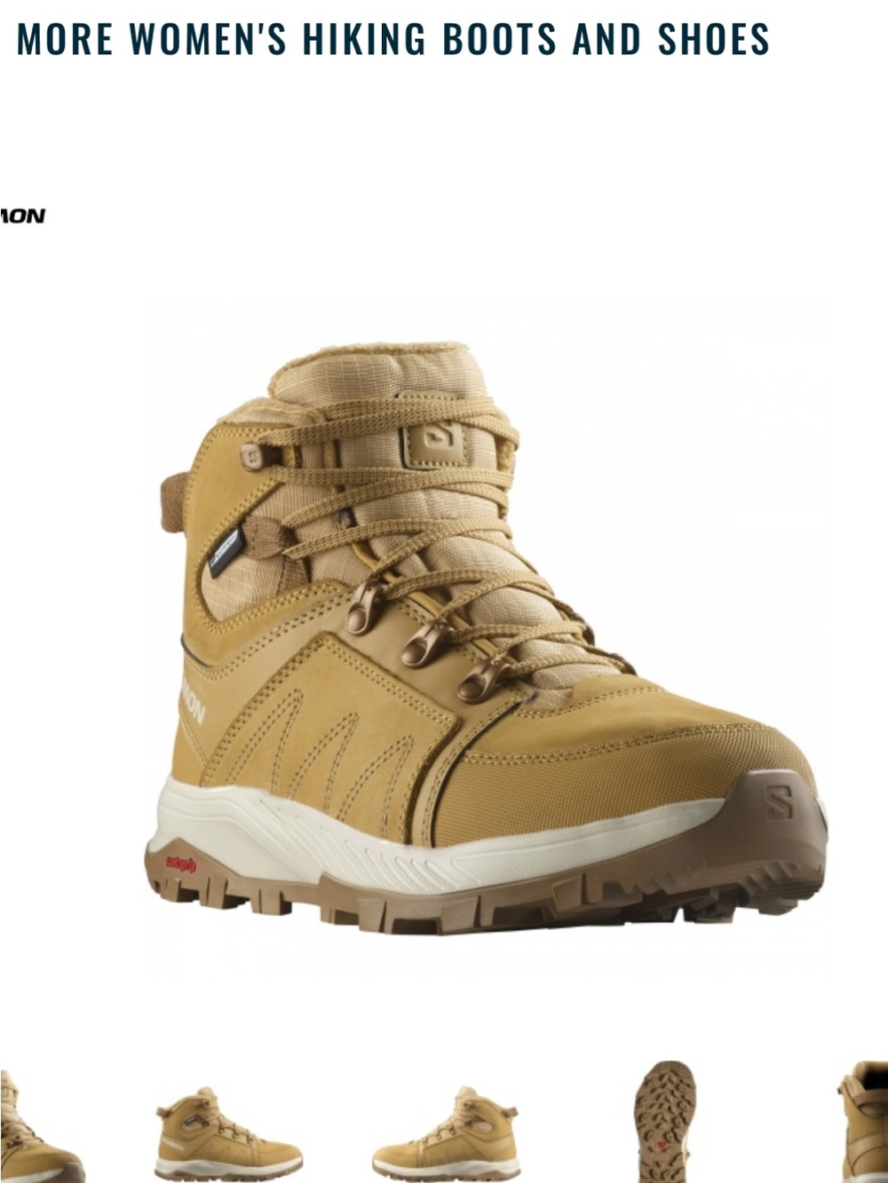 Salomon women’s Tan Hiking Boot with Cream Midsole